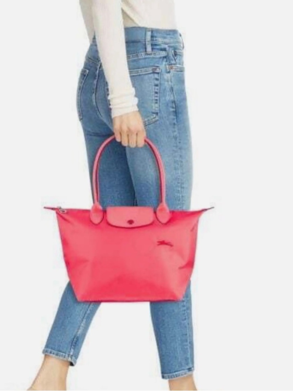 Longchamp Le Pliage Club M/L Shoulder Tote in Pink Grenache Pomegranate